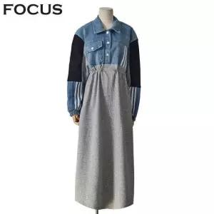 [포커스]데님배색삼줄원피스 FS5A3OP3058_SH