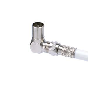 호환 1조각 F 여성 TV 남성 플러그 90도 직각 케이블 커넥터 공중 RF 동축 어댑터