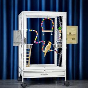 대형 금속 와이어 투명 아크릴 앵무새 새장 - 비둘기 코카티엘 미나용 방수 번식장 넓은 공간