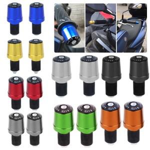 2피스 22mm 범용 바이크 오토바이 핸들 바 그립 엔드 웨이트 플러그 슬라이더 캡 카운터 커버