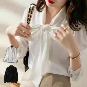 [옷은날개] 쉬폰 블라우스 스카프 상견례 돌잔치 행사 페미닌