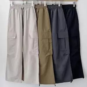 [옷은날개] 밑단스트링 와이드 조거 카고팬츠 사이드포켓 옆셔링