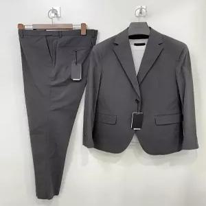 [트루젠]남성 여름 허리밴딩 쿨냉감 나일론 스판 차콜 세미 캐주얼 정장 셋업 세트_JK