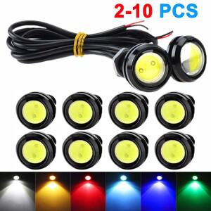 2/10피스 18MM COB LED 자동차 독수리 눈 빛 12V DRL 주간 실행 백업 마커 주차 신호 안개 조명 방수 빨간