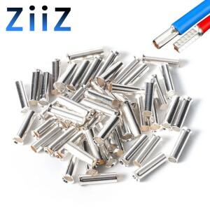 100피스 EN 시리즈 비절연 와이어 커넥터 페룰 전기 케이블 터미널 구리 무도금 크림프 22-10 AWG