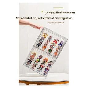 모형용 전시대 쇼케이스3단 아크릴 진열 케이스, 쌓을 수 있는 자석 도어 액션 보호용 투명 선반