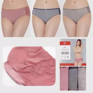 [제임스딘]제임스딘 노라인팬티 미디 스판 삼각 햄 여성팬티 편한 3매입 세트