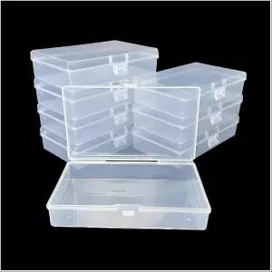 CHCHOMER 8개 플라스틱 힌지 뚜껑이 있는 미니 클리어 비드 보관함 및 직사각형 공예품 보석 정리함 네일