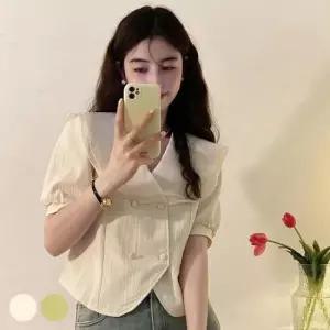 [SBD] 쉬폰 오피스룩 빅카라 레이스 블라우스 이중