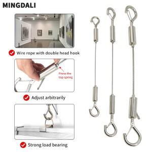 조정 가능 스프링 후크 1.5mm/2mm/3M 호환m 스테인레스 스틸 와이어 로프 빨랫줄