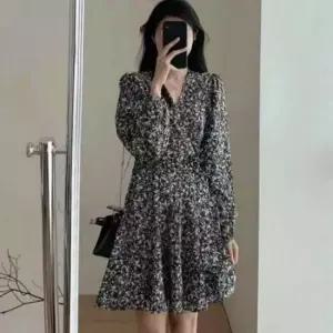 [SBD] 미니 여성 데일리룩 랩 플라워 디자인 원피스