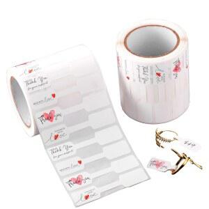 GICOHI 1000피스 스티커 주얼리 혼합 접착 목걸 4가지 셀프 디자인 직사각형 태그