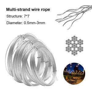 5m/10m 7x7 스테인레스 스틸 와이어 로프 0.5-3M 호환m 플라스틱 코팅 - 낚시/리프팅/건조 랙/풀 케이블 녹
