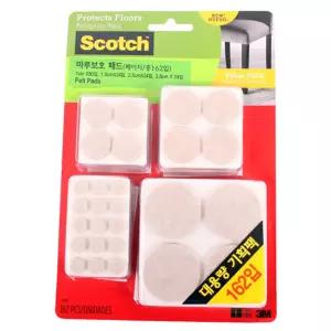 스카치 마루 보호 패드 베이지 총162P바닥대 스티커 보호대 테이프 테이블대 의자대 가구대 소음방지대 방