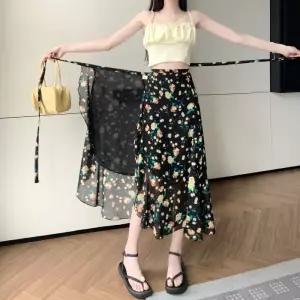 치마 여성 아이템 랩 쉬폰 힙업 플리츠 트렌디 HT1