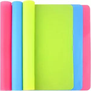 FEPITO 3PCS 공예용 대형 실리콘 시트 다용도 매트 재사용 가능 방수 내열성 식품 등급 플레이스