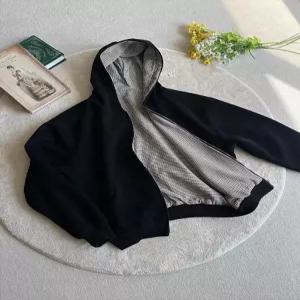 가을 남자집업가디건 깅엄체크 리버시블 후드 올드머니 카디건 ible3