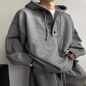 빈티지 반가디건 후드 스웨터 남자집업가디건 커플 풀오버 ible1