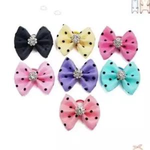 [반려] 머리끈 악세사리 리본 20개 고무줄 강아지 고양이