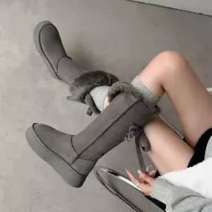 셉띠엠브레 롱 미들 세무 부츠 통굽 퍼 빅사이즈 여성롱부츠 도톰한 UNO5