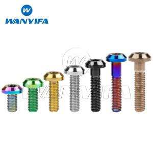 Wanyifa 티타늄 볼트 M6x12 15 20 25 30 35mm 육각 우산 머리 Ti 나사 자전거 바이크 오토바이 브레이크 디