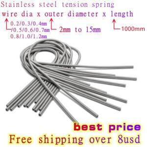 1pc 0.2mm 스테인레스 스틸 슈퍼 긴 인장 스프링 연장 와이어 직경 길이 1000mm
