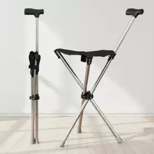 접이식 보행 보조 의자 휴대용 노인 지팡이 스테인리스 간이