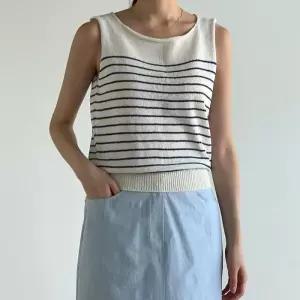 [문에이블]문에이블 여자 여성 여름 단가라 스트라이프 레이어드 이너 민소매 바캉스