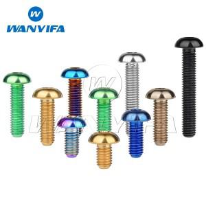 Wanyifa 티타늄 볼트 M4x6 8 10 12 15 20mm 버튼 알렌 키 우산 헤드 자전거 용 TI 나사