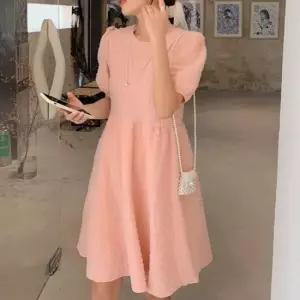 살구 여름반팔원피스 예쁜 여친룩 청순한룩 패턴원피