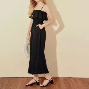 여자 데일리 프릴 끈나시 점프슈트 695