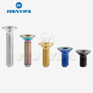 Wanyifa 티타늄 Ti M5 x 10 12 15 20 25 30mm 알렌 키 플랫 카운터싱크 헤드 나사 볼트