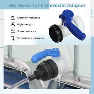 호환 IBC 물탱크 어댑터  컨테이너 배출구 제어 밸브  산-베이스 용액용  62mm DN40 플랩