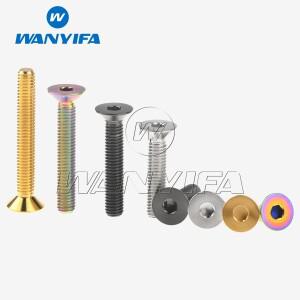 Wanyifa 티타늄 Ti 볼트 M6x10 15 20 25 30 35 40 45mm 알렌 키 플랫 카운터싱크 헤드 나사