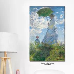 파라솔을 든 여인 모네 캔버스 액자 35x55cm 인테리어 그림 거실 사무실 신혼집 카페 개업선물 이사 집들이