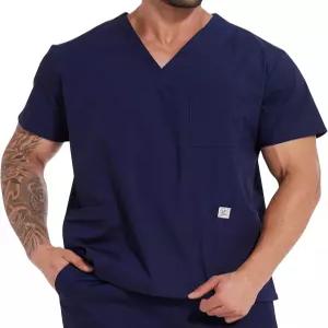 조나단 유니폼 남성용 V넥 스크럽 탑과 간호사 치과 수의사 팀용 포켓 오버롤 3종