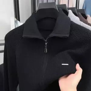 니트 울 남자 캐주얼 데일리 칼라넥 스웨터 기모 도톰 카디건 칼라 터틀넥 다올1