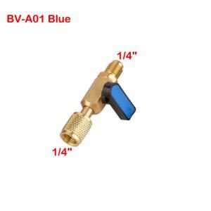호환 냉매 스트레이트 볼 밸브  AC 충전 1/4  수-1/4  5/16 암 SAE R22 R410A  1 개