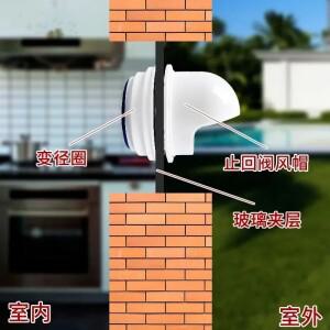 호환 1Pc 유리 체크 밸브 150-200MM 범위 후드 파이프 배출구 하우징 주방 배기 냄새 방지 환기 포트 액세