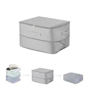 울트라 공간 절약형 자체 압축 오거나이저, 대용량 보관 가방, 이불 담요 침구 이불용 두꺼운 새틴 원단 튼