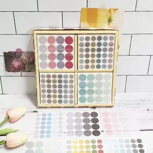 원형 수채화 스티커 세트 컬러 데코 다이어리 문구용 팬시용