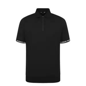 [핑]골프 남성 니트 믹스 카라 반집업 반팔 티셔츠 111E2TO701-BK_BP