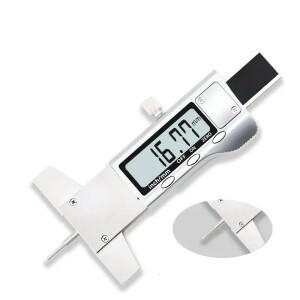0.01mm 정밀 디지털 트레드 깊이 게이지 - 타이어용 미터법/인치 교환 기능 0-25mm LCD 스테인레스 스틸 캘