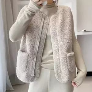 여성 양털 조끼 뽀글이 겨울플리스 베스트 후뽀이 뽀이 사무실 패션 난방 판촉용품 행사 방한