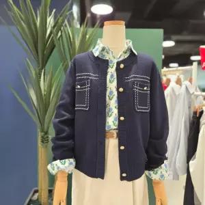 [멜로디가든]스티치 포인트 가디건 (M25S2C105 네이비)_CA