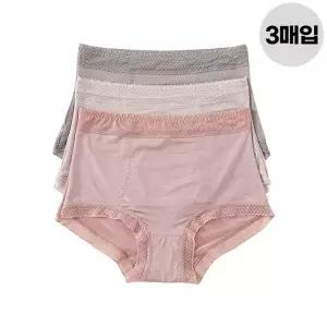 [제임스딘]여자 삼각 팬티 여름 인견 쿨 롱맥시 하이웨스트 여팬티 3매 세트 엄마 선
