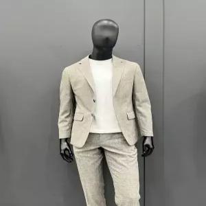 [트루젠]남자 봄/여름 3계절 시원한 베이지 컬러 사방스판 세미정장 OSTJP0110_OD