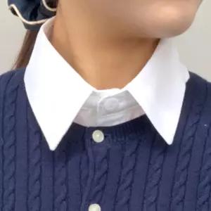 쉬폰 페이크셔츠 클래식 목카라 화이트칼라케이프 넥케이프 폴라 탈부착 레이어드 터틀