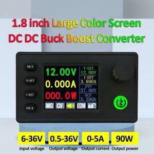 DC 벅 부스트 컨버터 안정화 전압 전원 공급 장치 스텝 다운 모듈 조정 가능 실험실 40W 90W