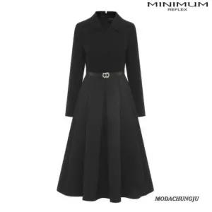 [미니멈]MD 카라브이넥 블랙 투톤 시크 플레어원피스 MD MZAGWO2960 M_CJ